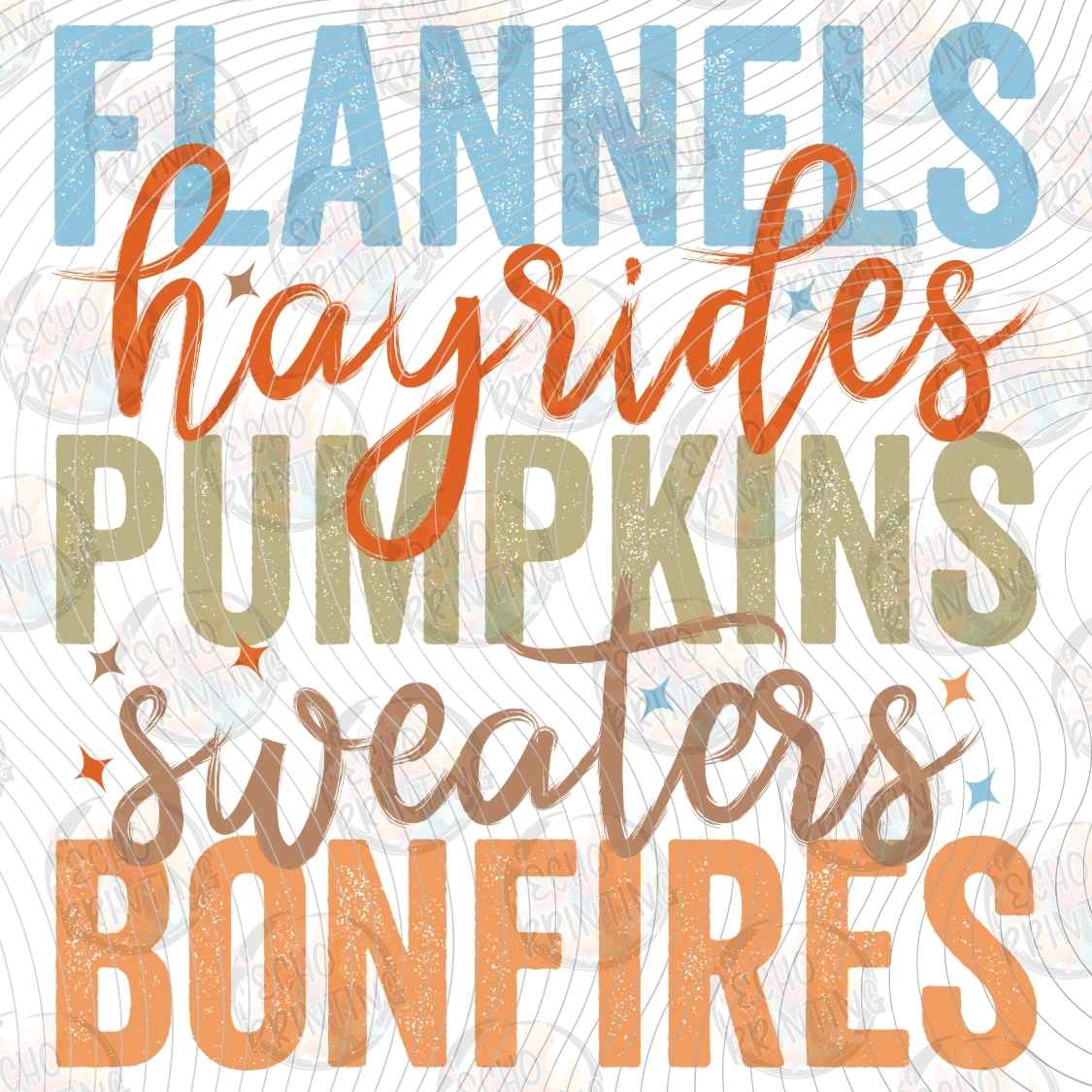 FLTK 1249 - FLANNELS HAYRIDES PUMPKINS SWEATERS