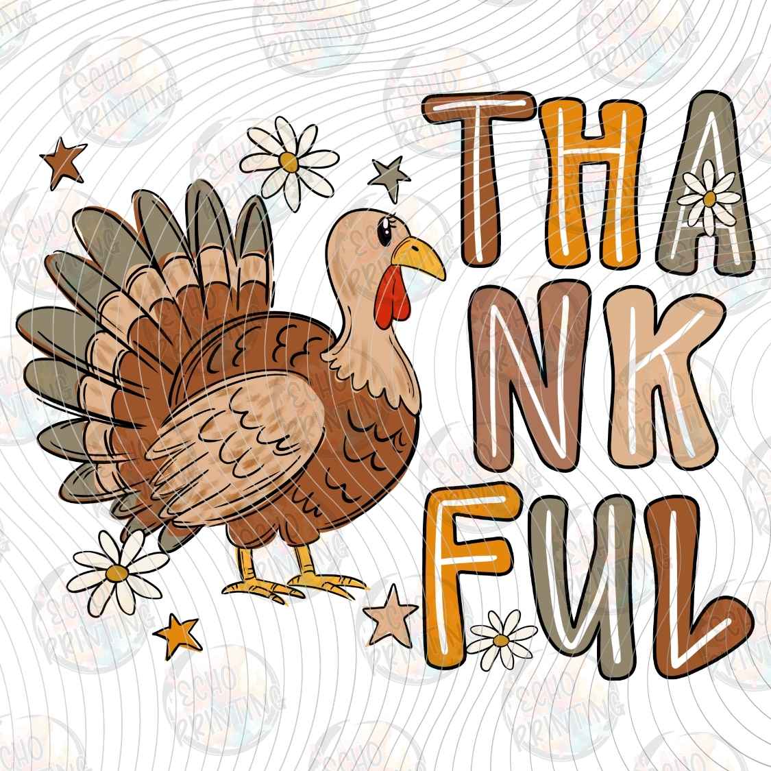 FLTK 1272 - THANKFUL TURKEY RETRO LETTERING