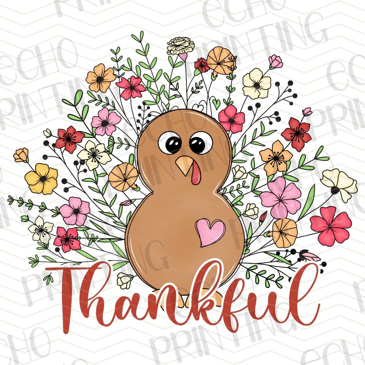 FLTK 133 – THANKFUL TURKEY WITH FLOWERS