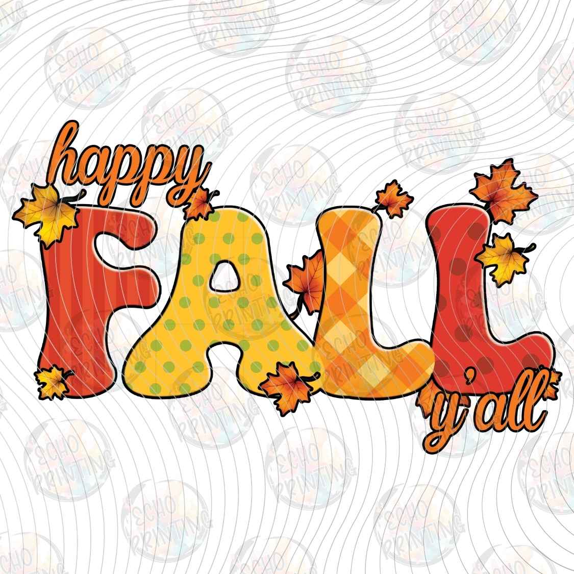 FLTK 1330 - HAPPY FALL RETRO LETTERING