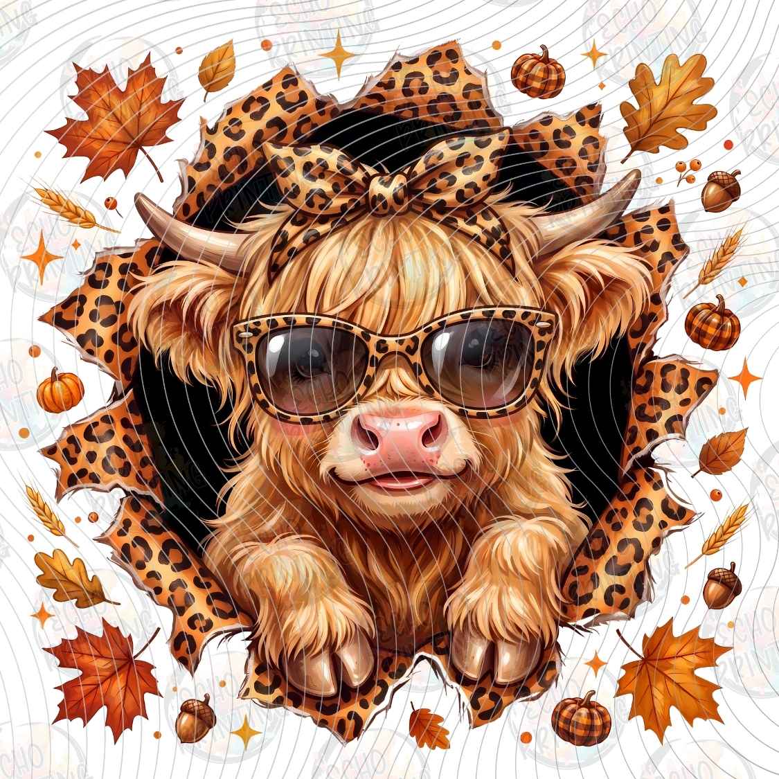 FLTK 1392 - HIGHLAND COW AUTUMN STYLE