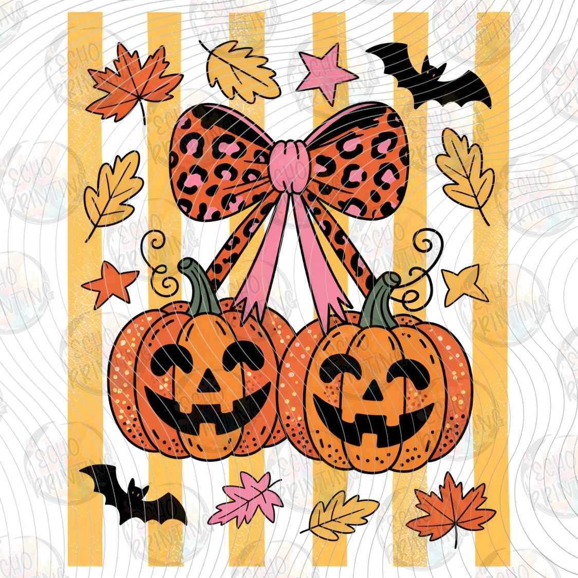 FLTK 1447 - LEOPARD PUMPKIN BOW