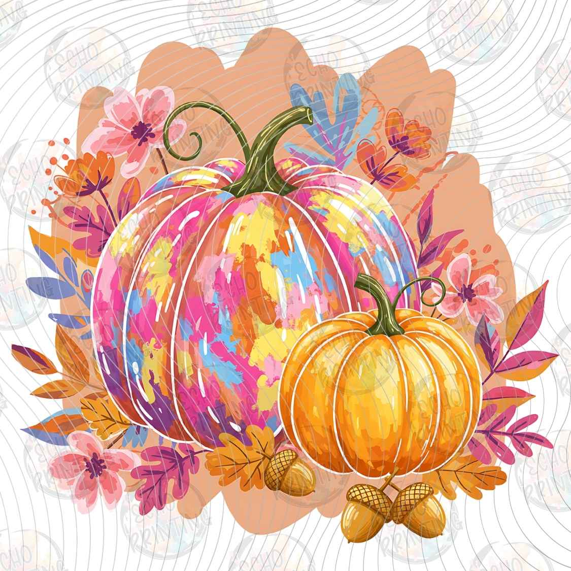 FLTK 1463 - FLORAL AUTUMN PUMPKINS