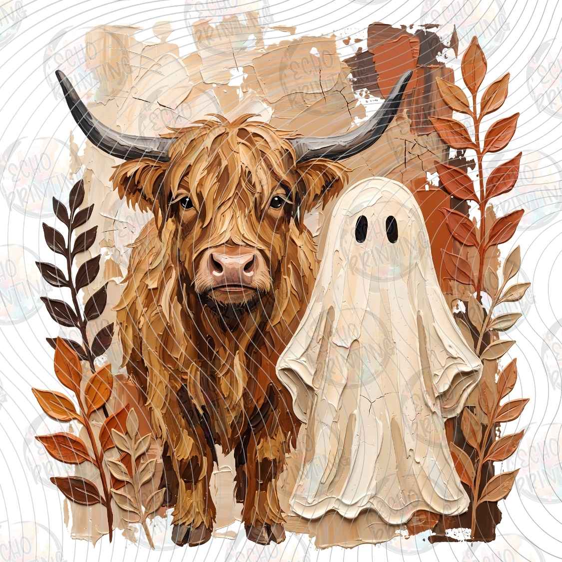 FLTK 1639 - HIGHLAND COW GHOST FRIEND