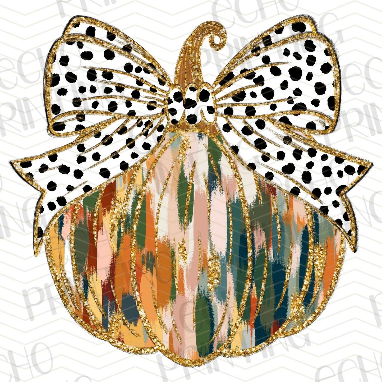 FLTK 187 – FALL PUMPKIN BOW STRIPED ORANGE