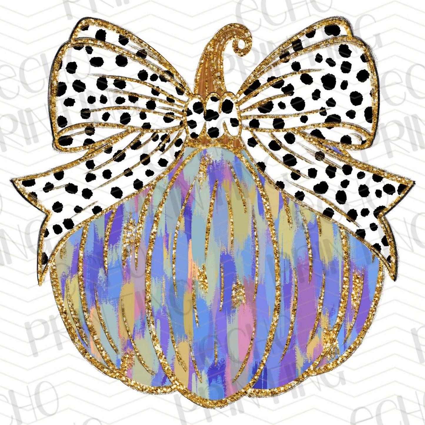 FLTK 188 – FALL PUMPKIN BOW STRIPED BLUE