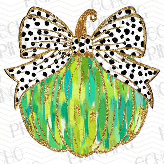 FLTK 189 – FALL PUMPKIN BOW STRIPED GREEN