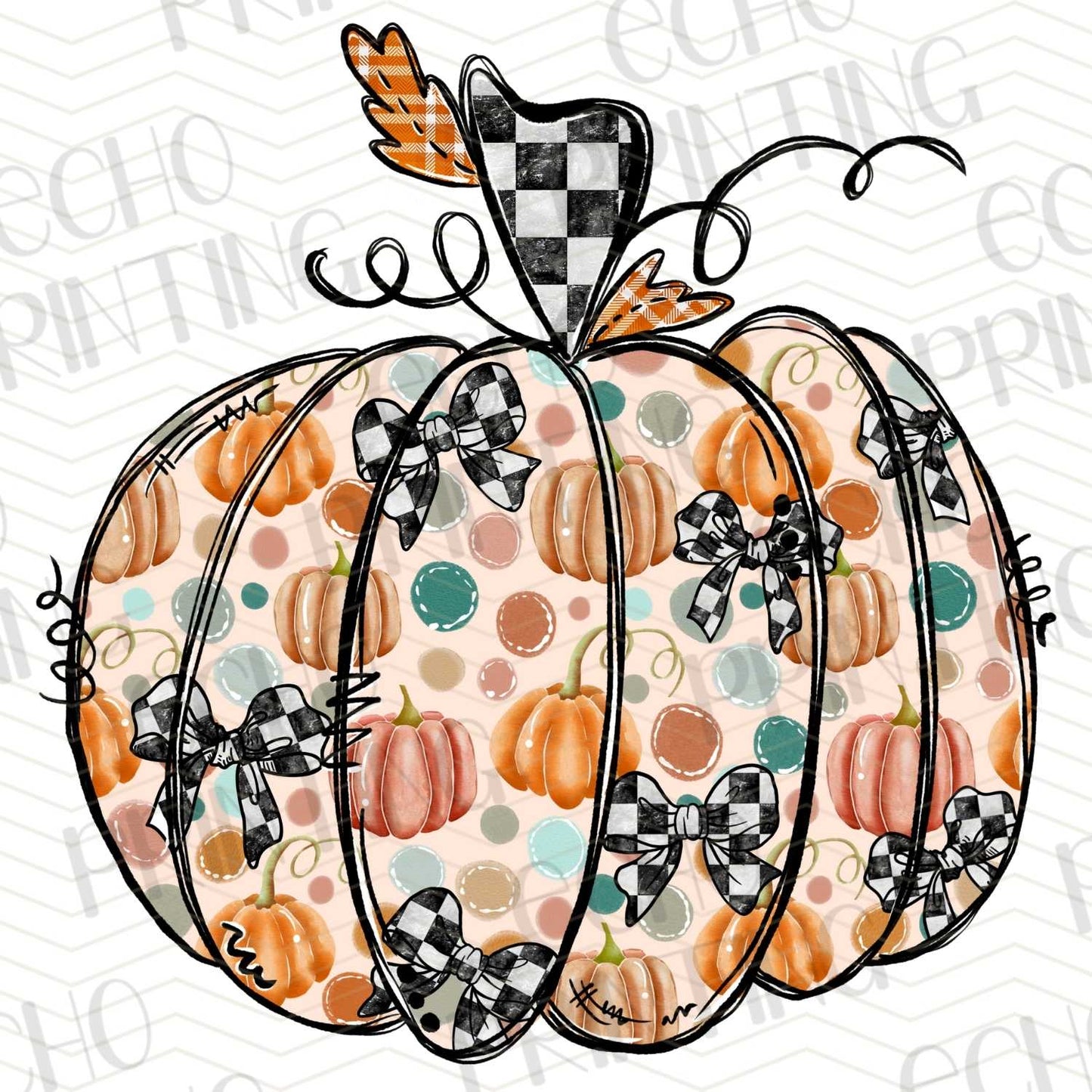 FLTK 219 – CHECKERED AND FLORAL FALL PUMPKIN