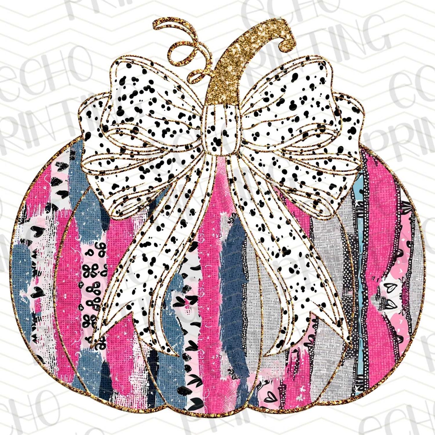 FLTK 236 – DISTRESSED STRIPED PUMPKIN WITH BOW