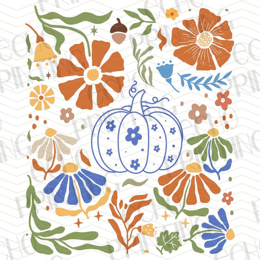 FLTK 242 – FOLK FLORAL PUMPKIN PATTERNED