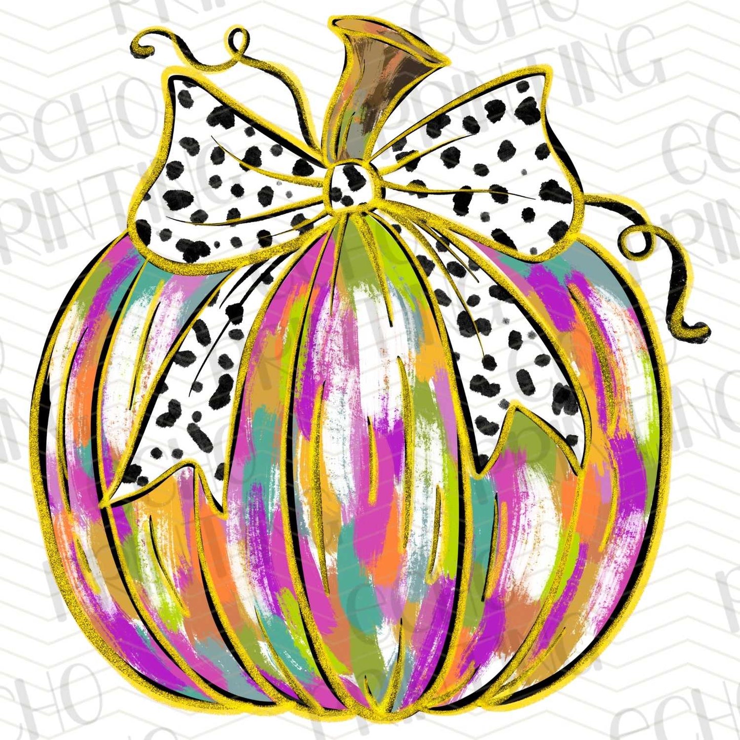 FLTK 251 – MULTICOLOR BRIGHT PUMPKIN WITH BOW