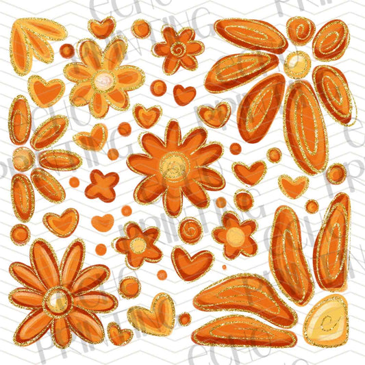 FLTK 445 – ORANGE FALL FLORAL PATTERN