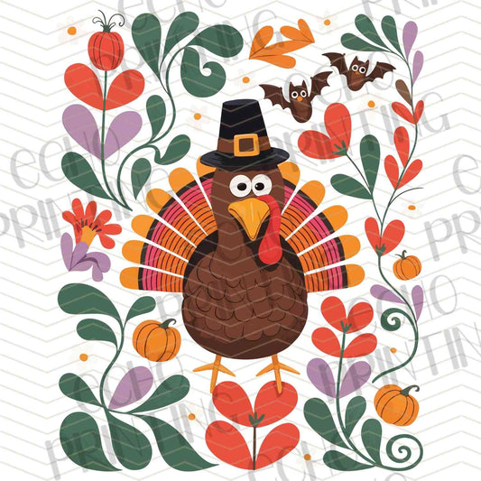 FLTK 453 – RETRO THANKSGIVING TURKEY WITH LEAVES