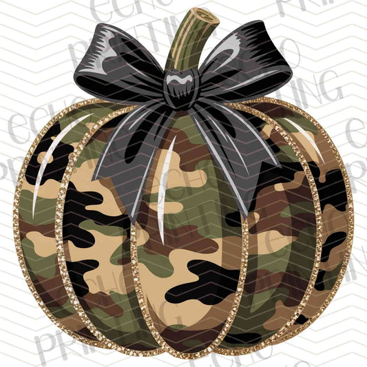 FLTK 455 – CAMO PRINT PUMPKIN WITH BOW