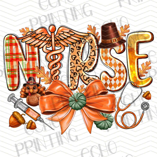 FLTK 551 - NURSE FALL PUMPKINS BOW