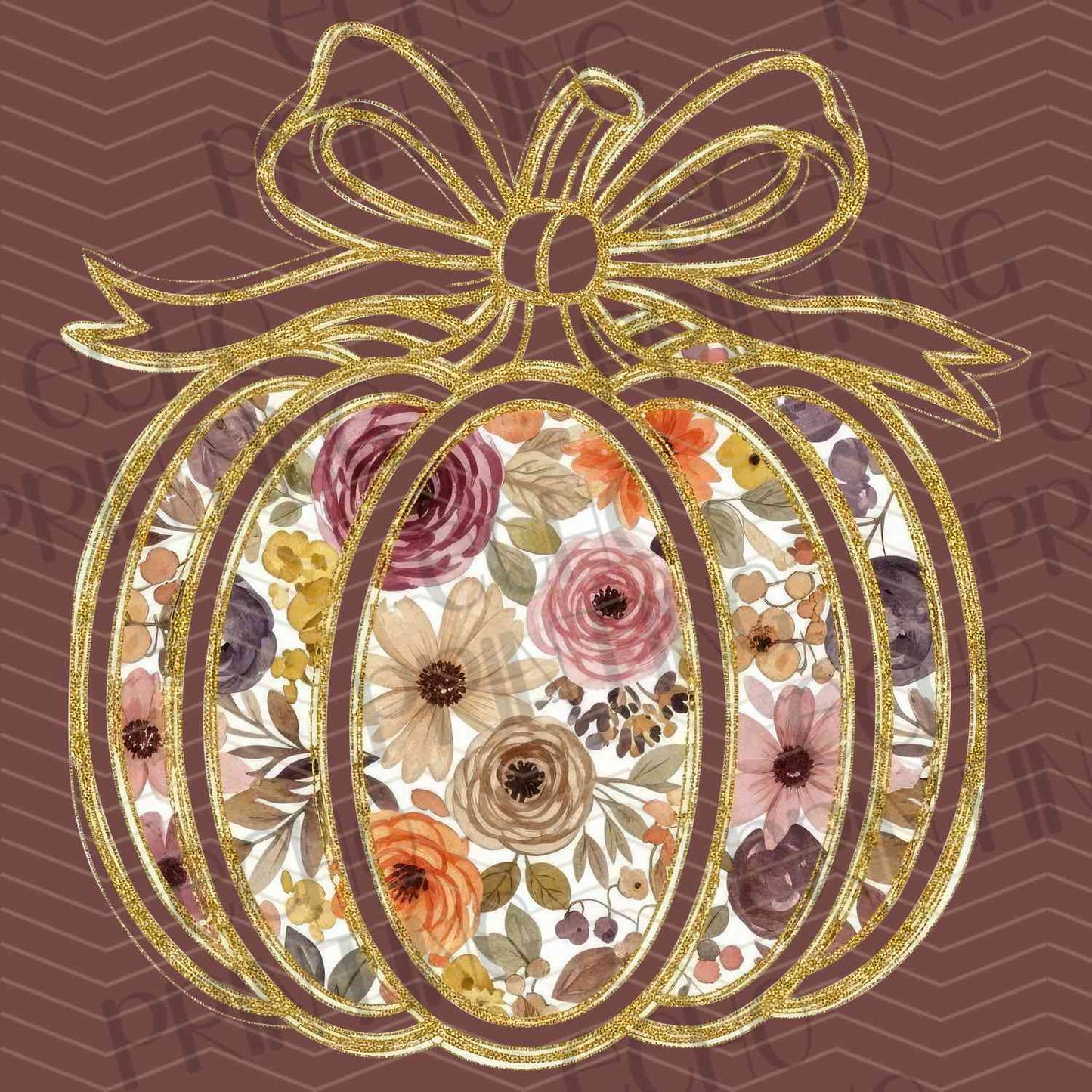 FLTK 612 - FLORAL PUMPKIN BOW