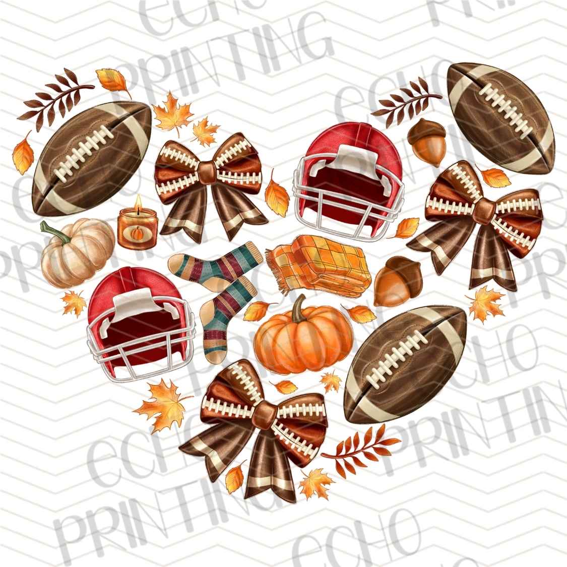FLTK 758 - FOOTBALL AUTUMN BOW COLLAGE
