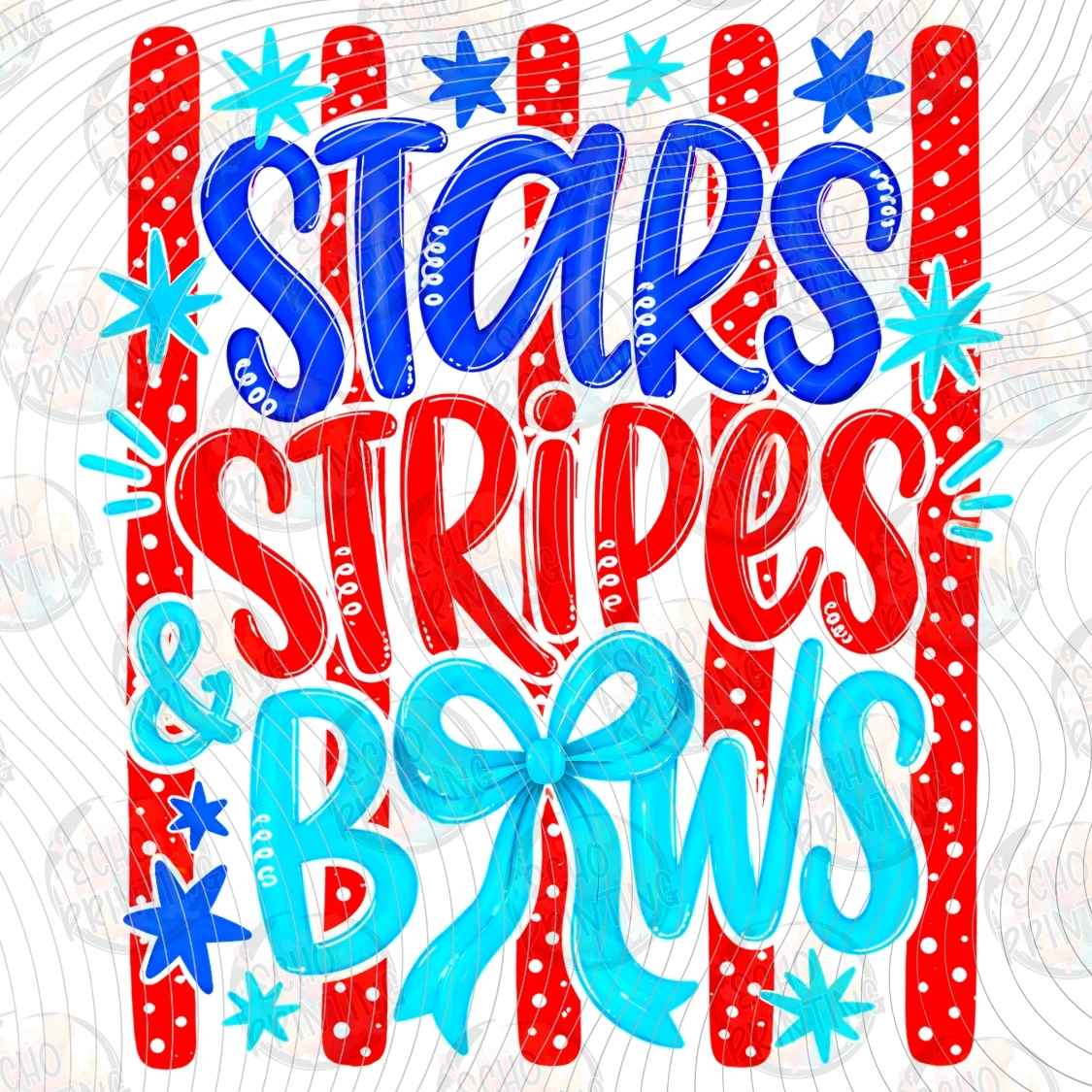 FOJG 1052 - STARS STRIPES AND BOWS