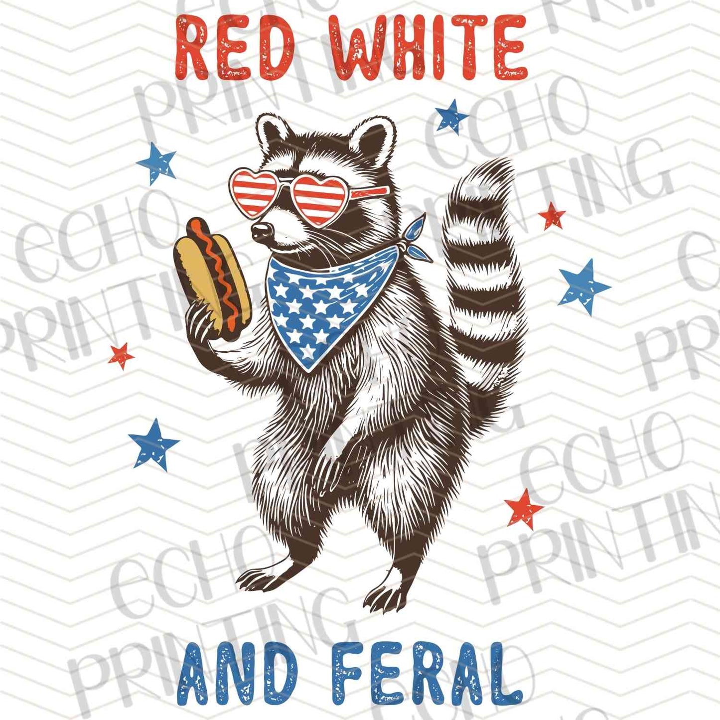 FOJG 10 - RED WHITE AND FERAL RACCOON
