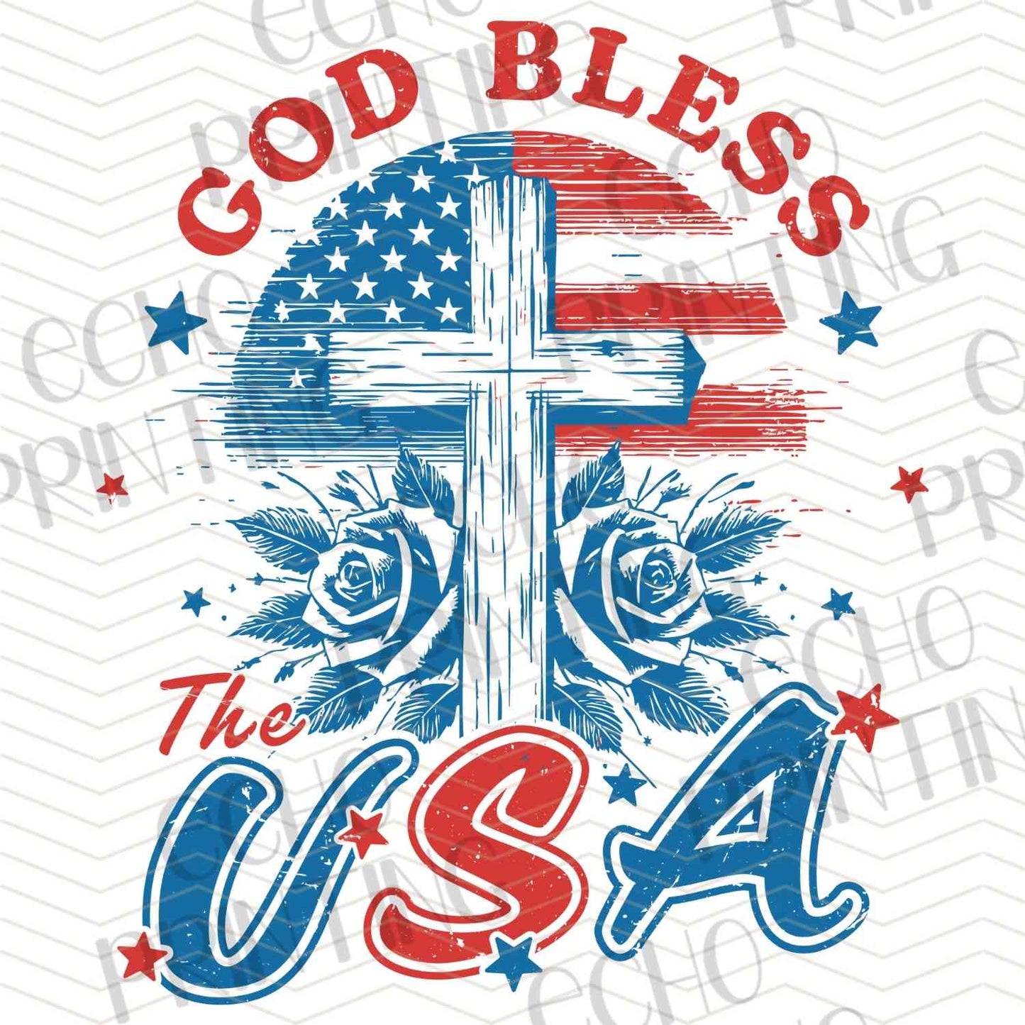 FOJG 260 - GOD BLESS USA CROSS
