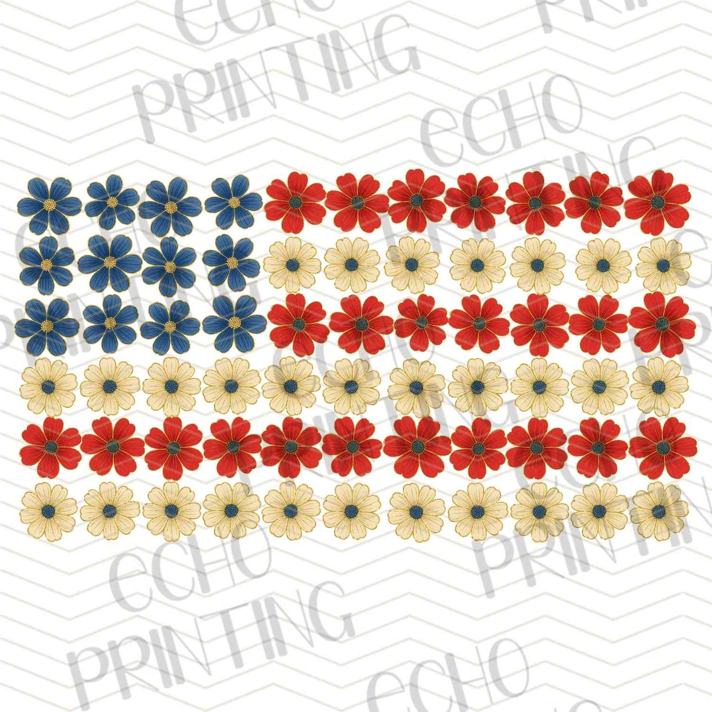 FOJG 324 - PATRIOTIC DAISY STRIPE