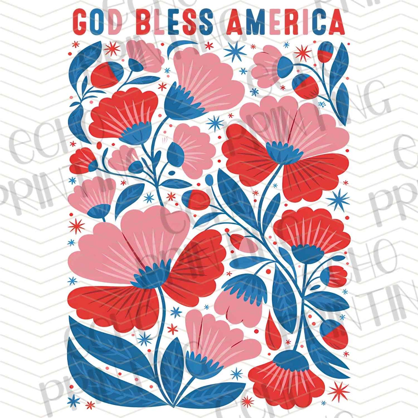 FOJG 327 - GOD BLESS AMERICA FLORAL