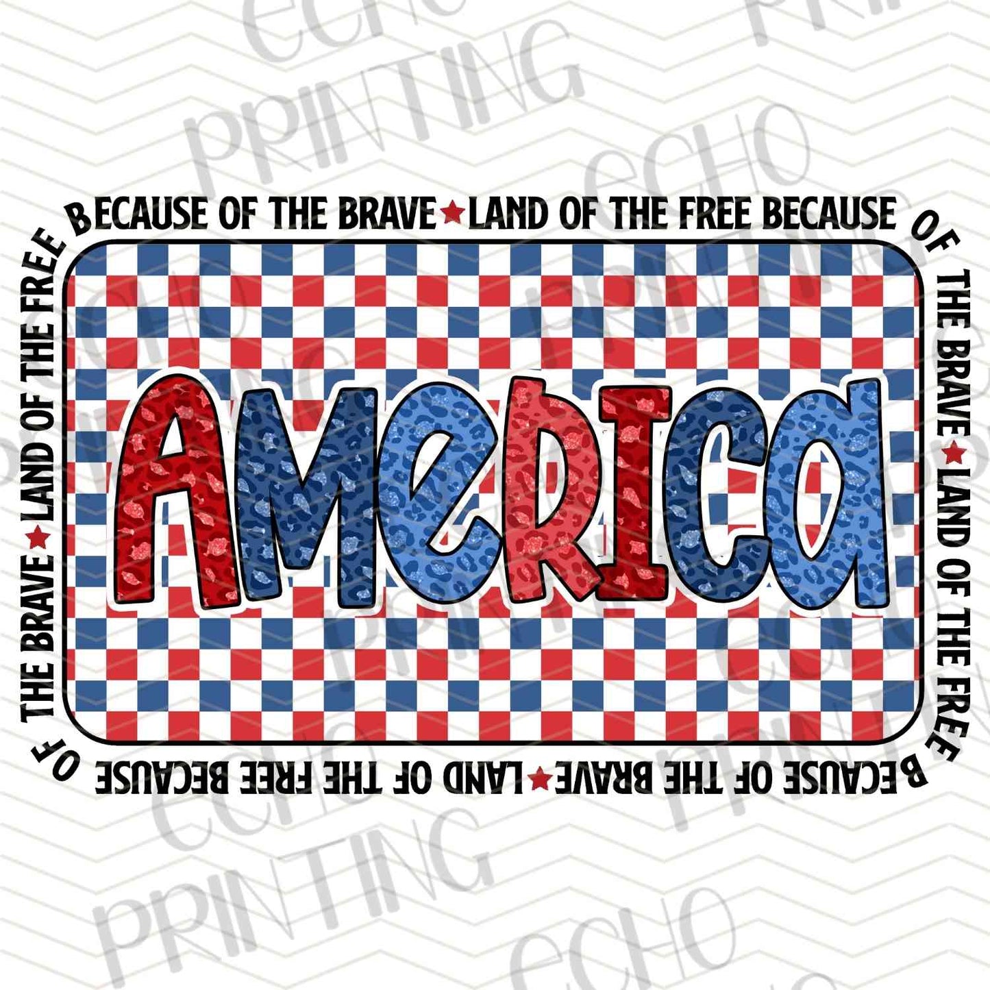 FOJG 45 - AMERICA CHECKERBOARD TYPOGRAPHY