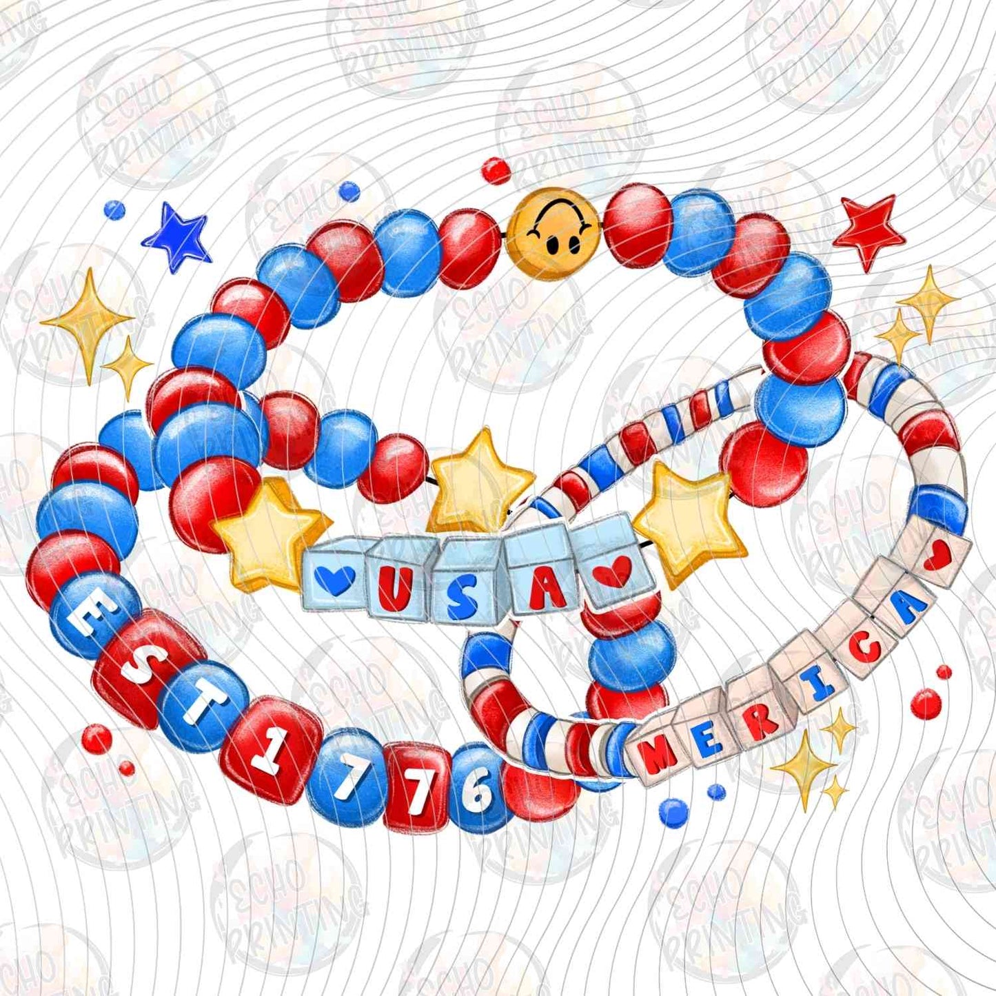 FOJG 668 - USA BEADED BRACELET