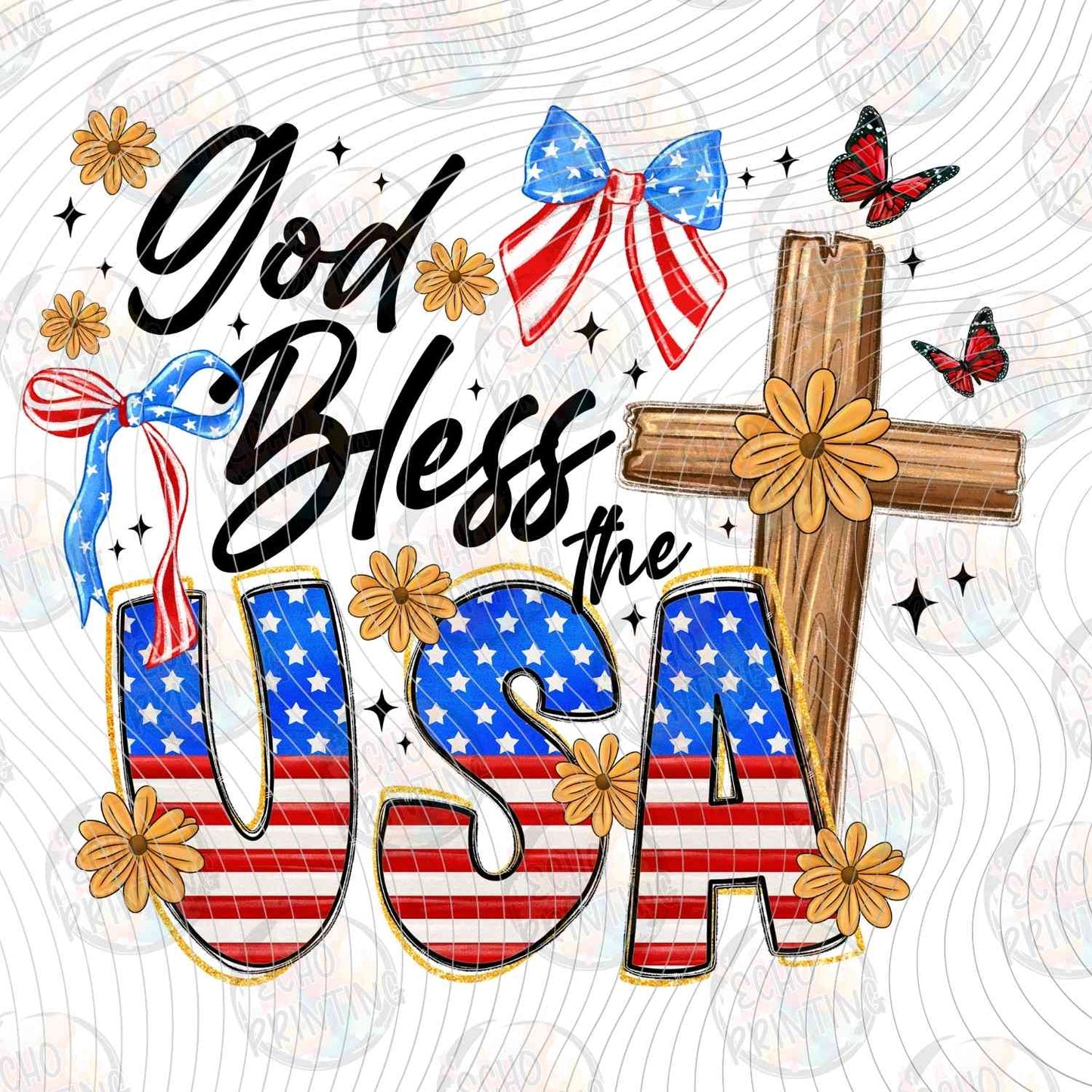 FOJG 745 - GOD BLESS USA CROSS