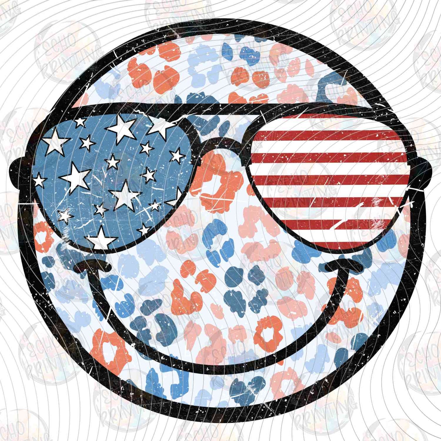 FOJG 783 - SMILEY FACE WITH PATRIOTIC SUNGLASSES