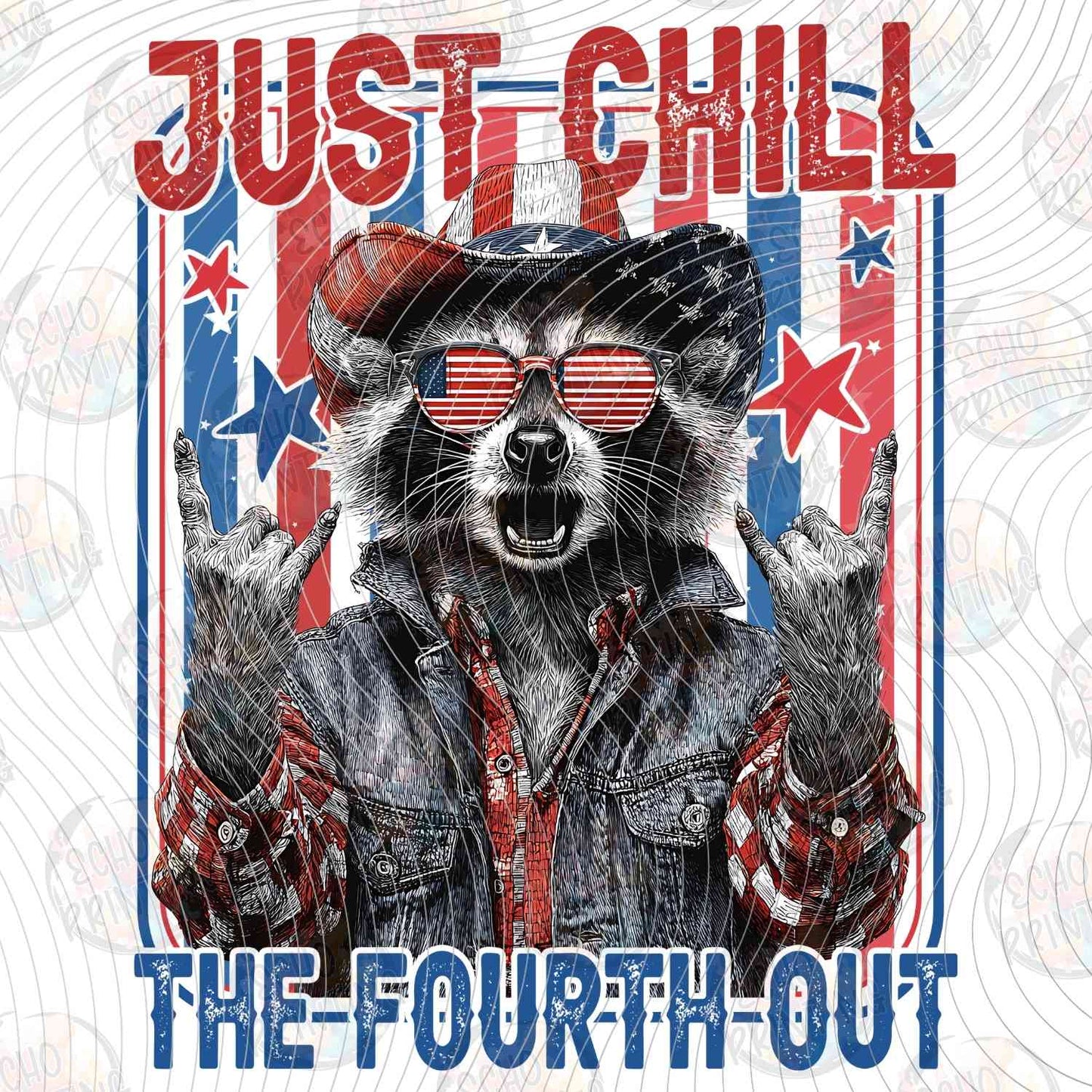 FOJG 840 - JUST CHILL THE FOURTH OUT DOG WITH SUNGLASSES
