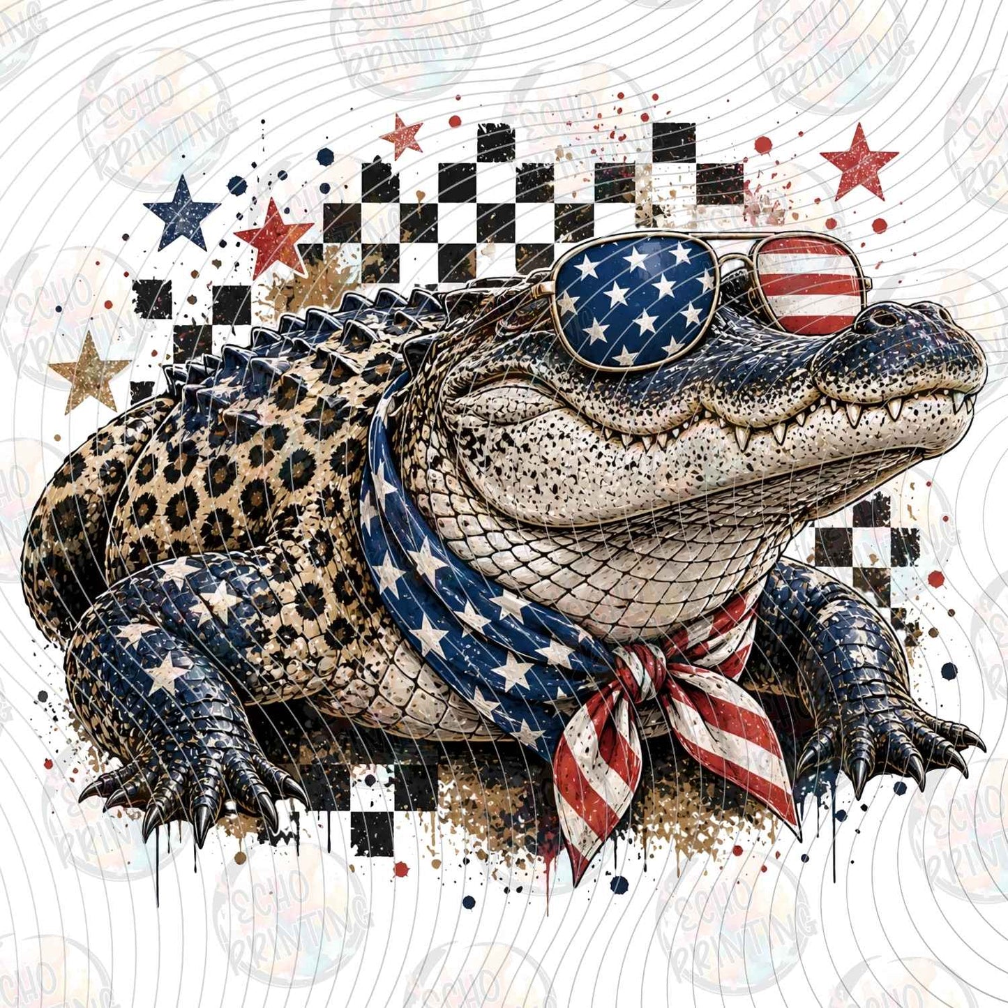 FOJG 864 - PATRIOTIC GATOR CHECKERBOARD