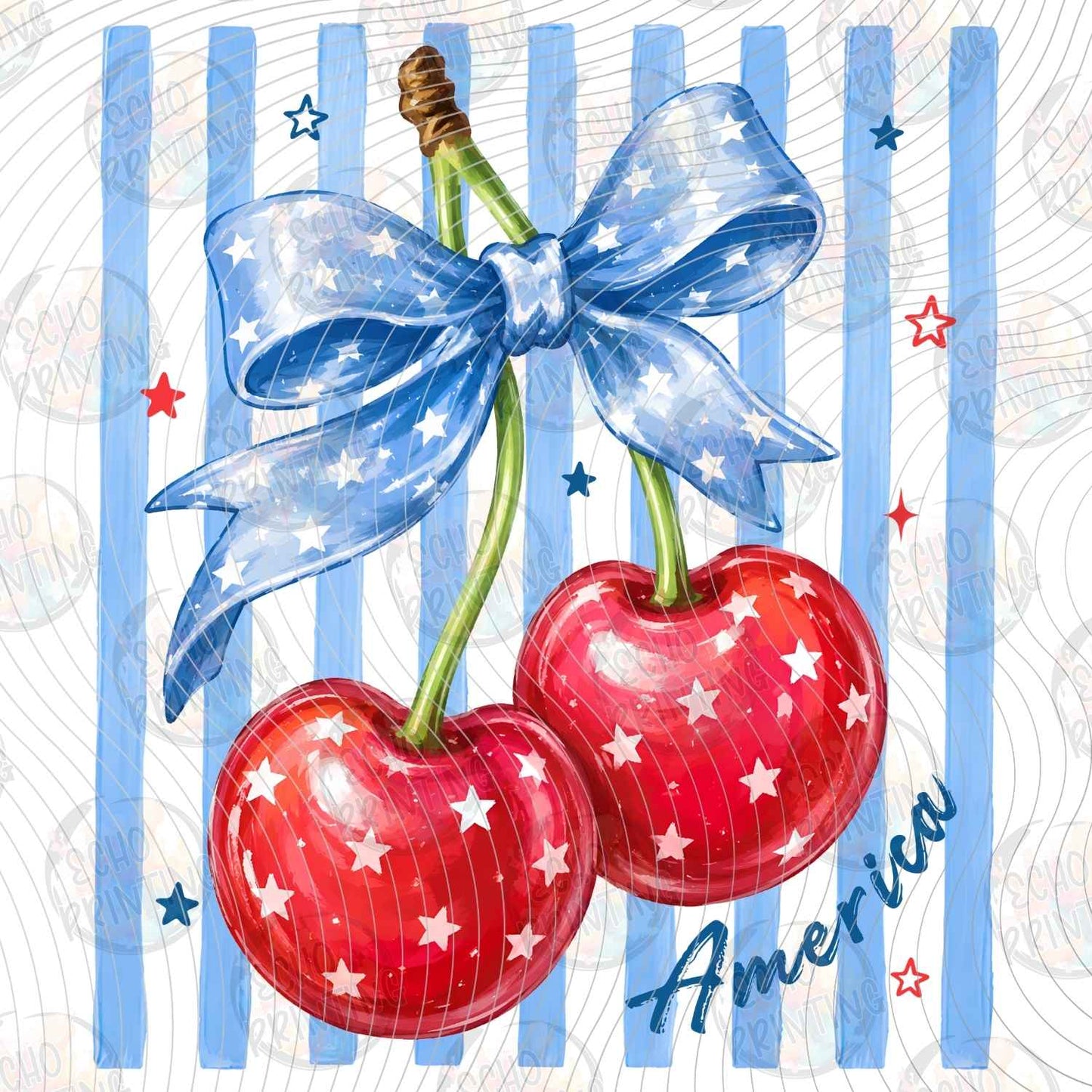 FOJG 883 - AMERICA CHERRIES BLUE BOW