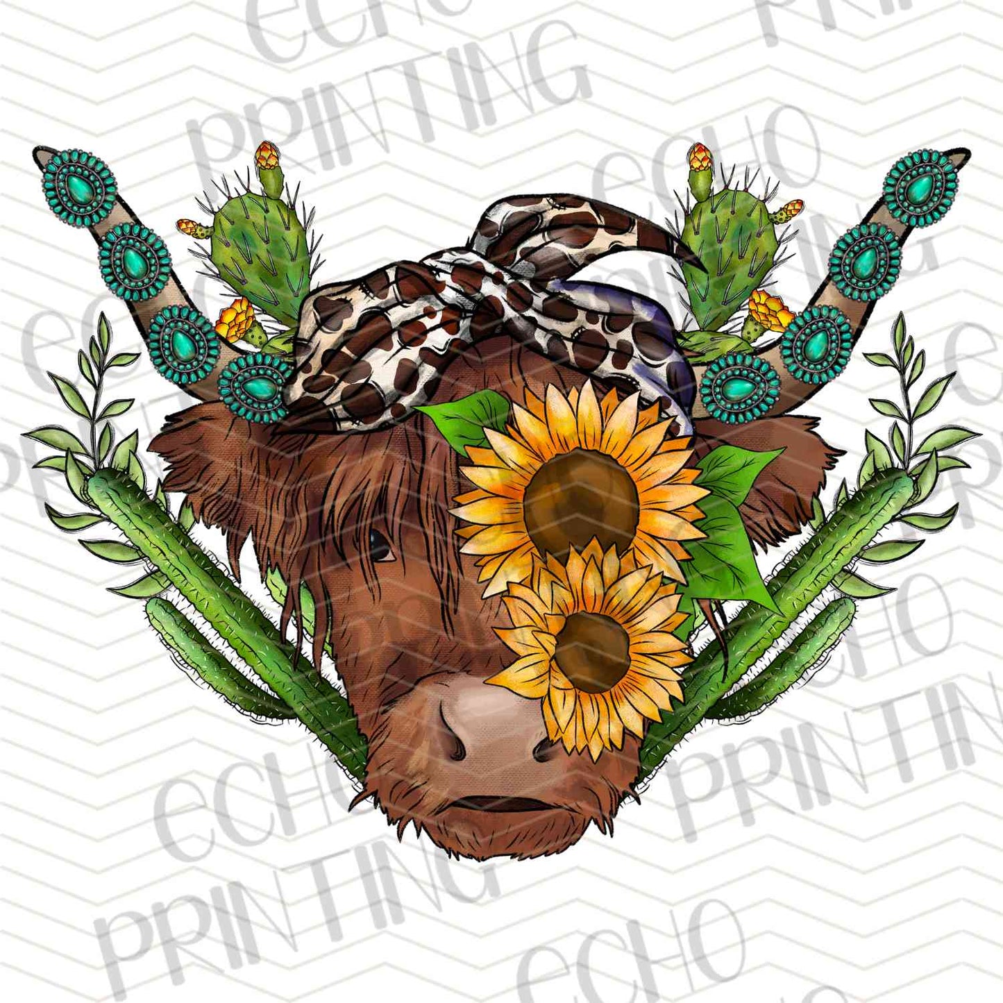 FRMG 130 – SUNFLOWER HIGHLAND COW