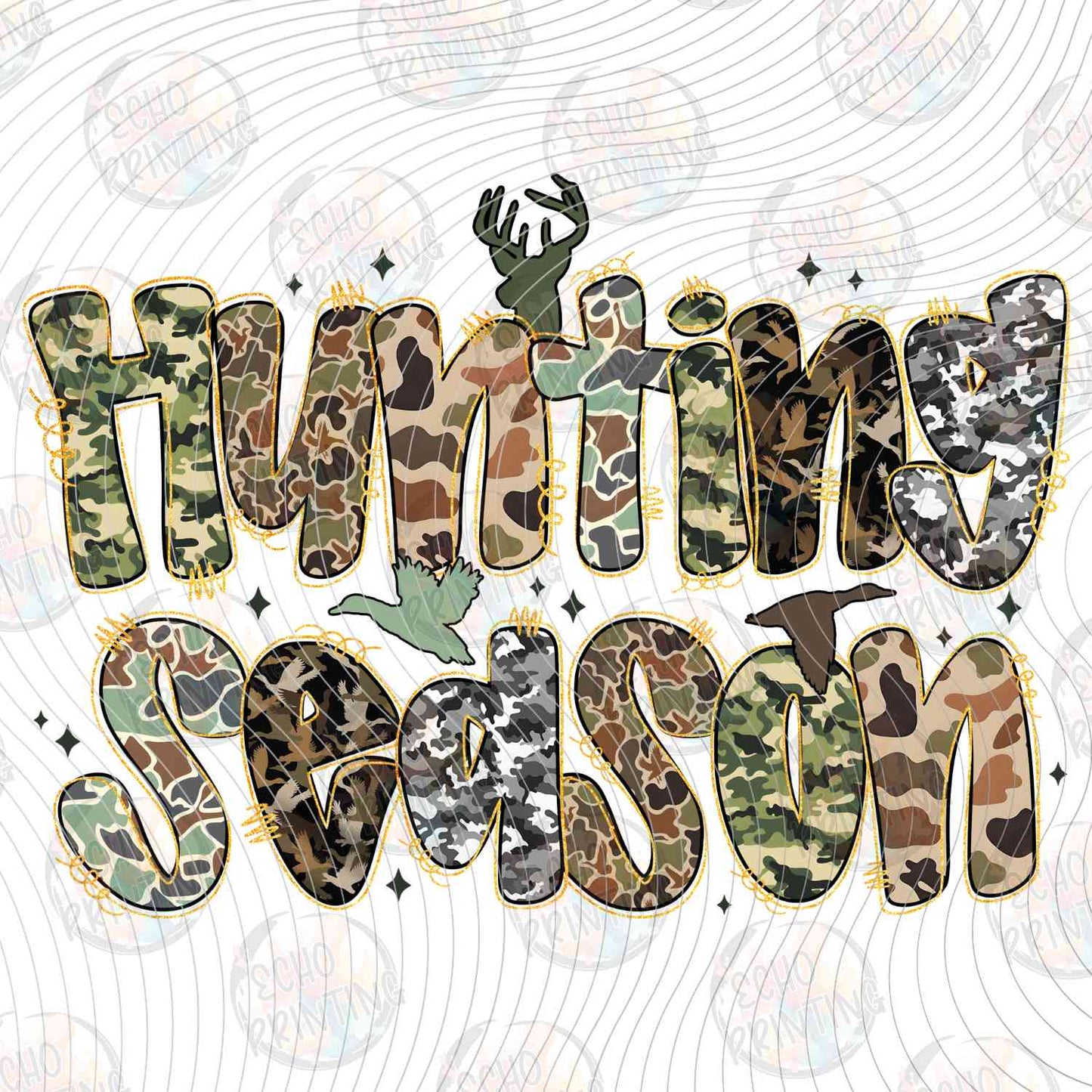 FSHT 309 - HUNTING SEASON CAMO AND LEOPARD LETTERS