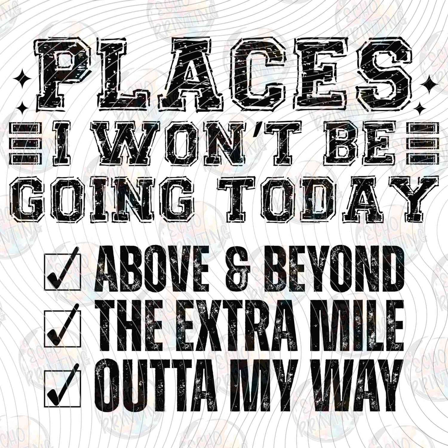 FSSG 657 - PLACES I WONT BE GOING TODAY CHECKLIST