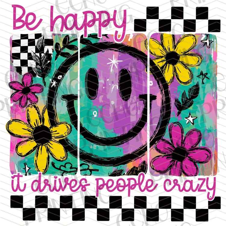 FSSG 963 - BE HAPPY SMILEY QUOTE