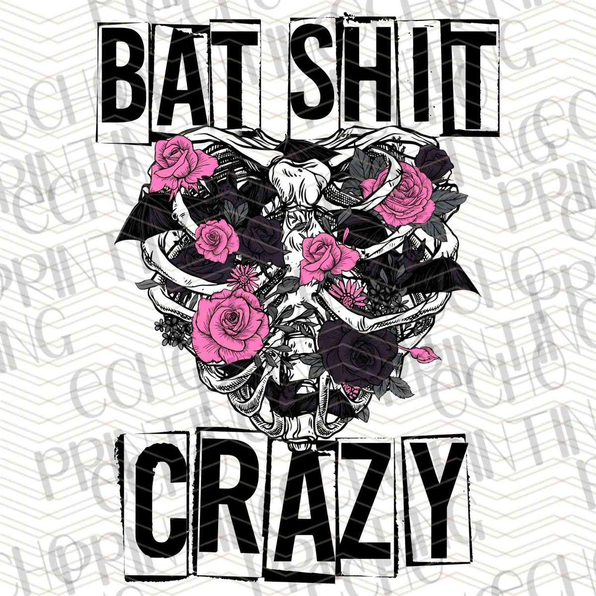FSSG 328 - BAT SHIT CRAZY FLORAL SKULL