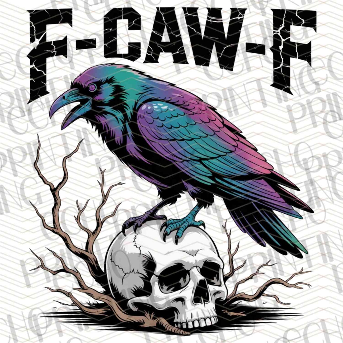 FSSG 379 - F CAW F BIRD ON SKULL PURPLE