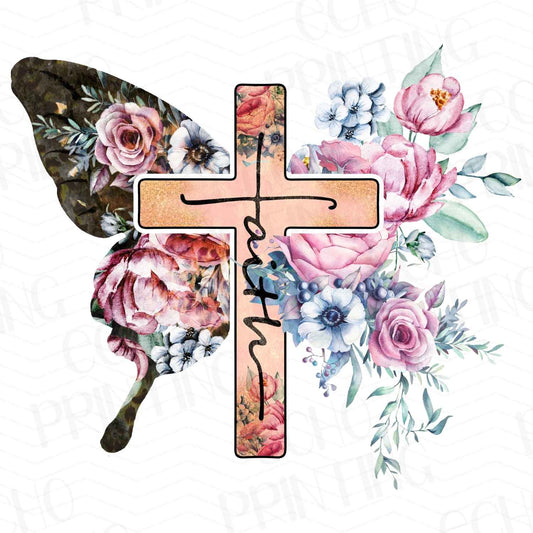 FTH 143 – FLORAL BUTTERFLY CROSS
