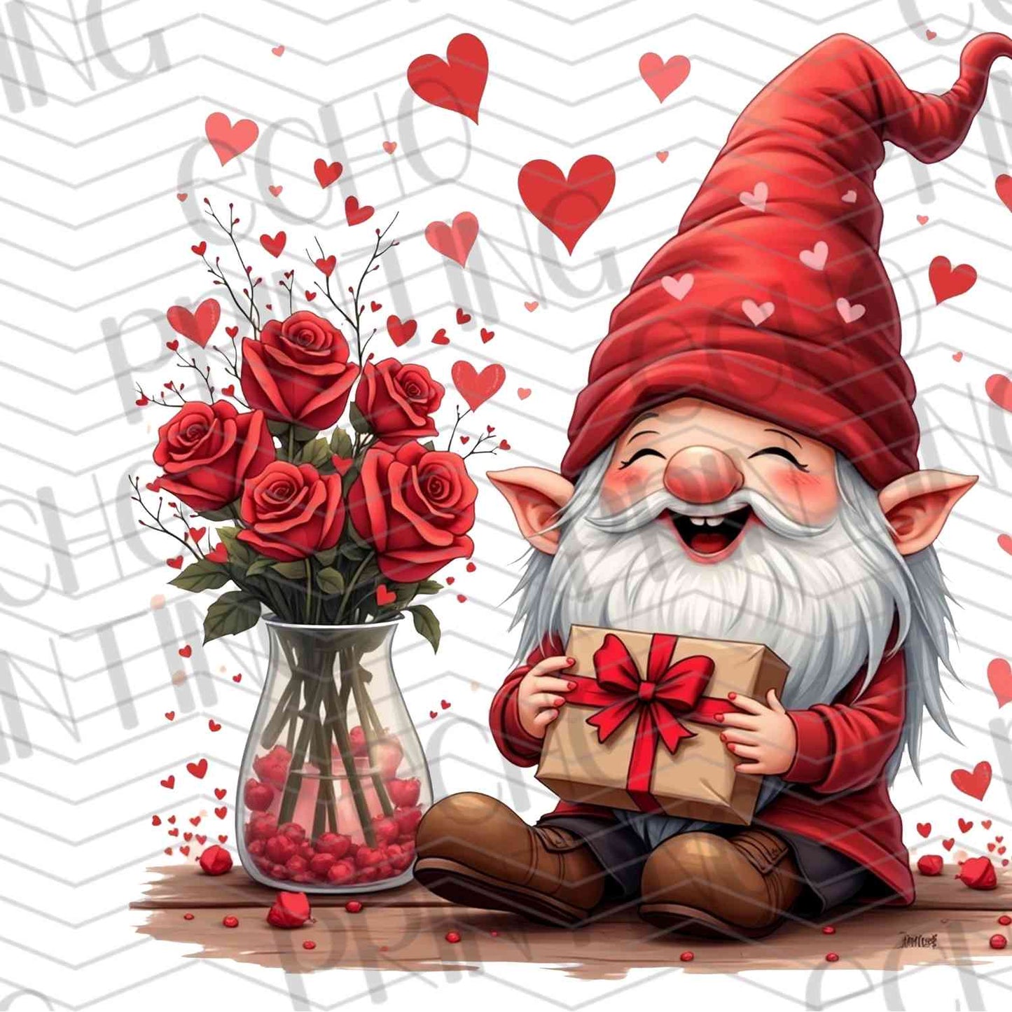 VLTG 514 - VALENTINE GNOME ROSES & HEARTS
