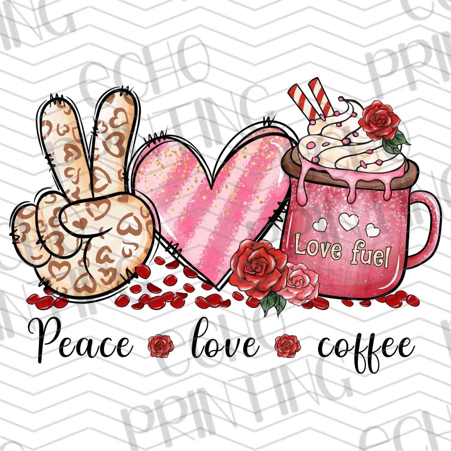 VLTG 683 – PEACE LOVE COFFEE HEARTS