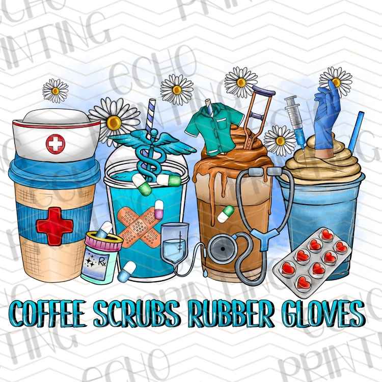 HLTCR 364 - COFFEE SCRUBS RUBBER GLOVES HEALTHCARE