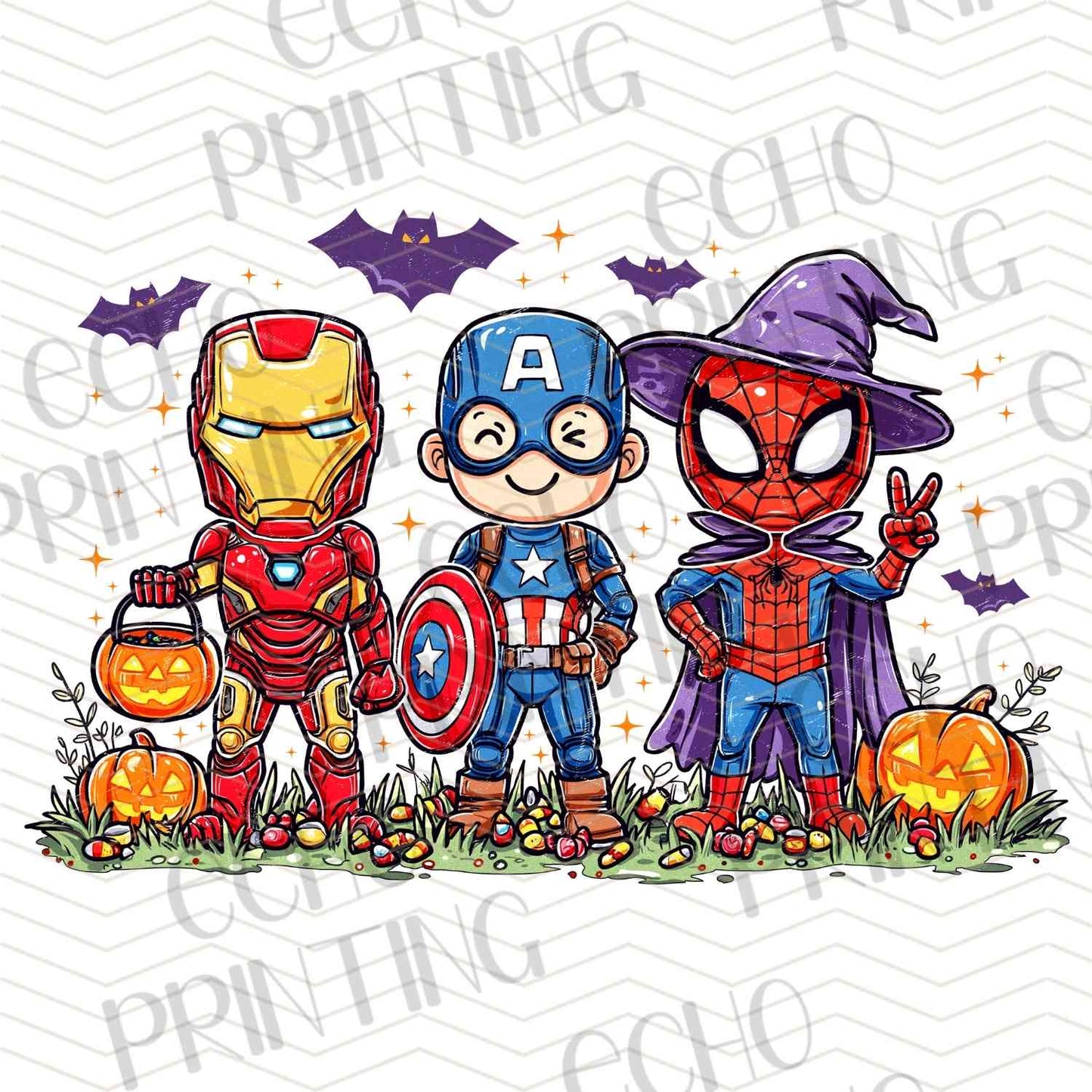 HLW 1057 - HERO FRIENDS WITH PUMPKINS