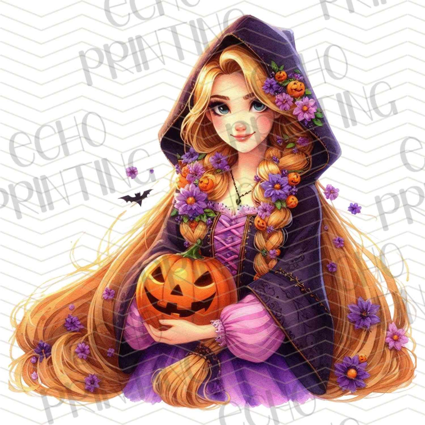 HLW 1085 – PURPLE HAIR FAIRYTALE GIRL WITH PUMPKIN