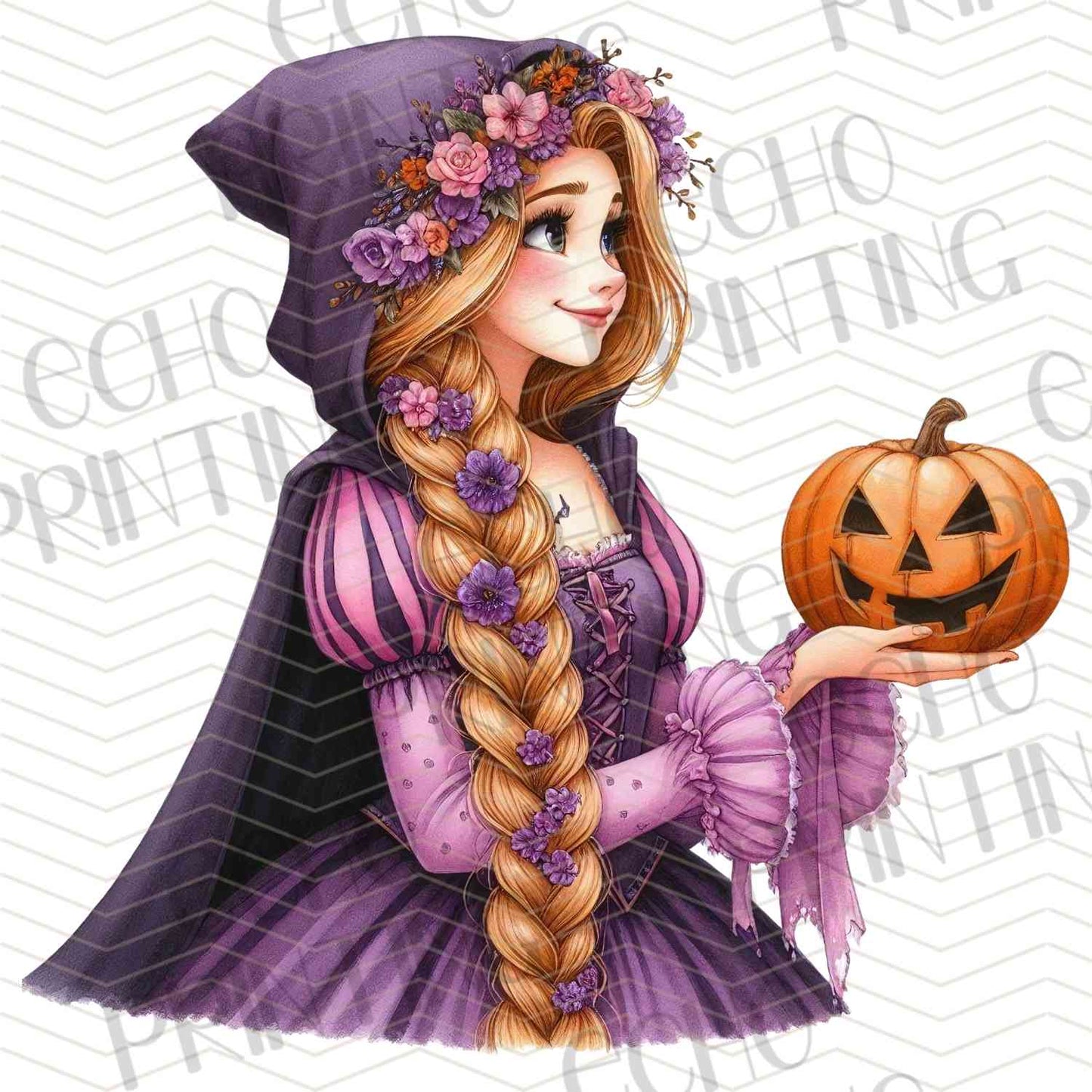 HLW 1087 – BRAIDED HAIR GIRL WITH PUMPKIN