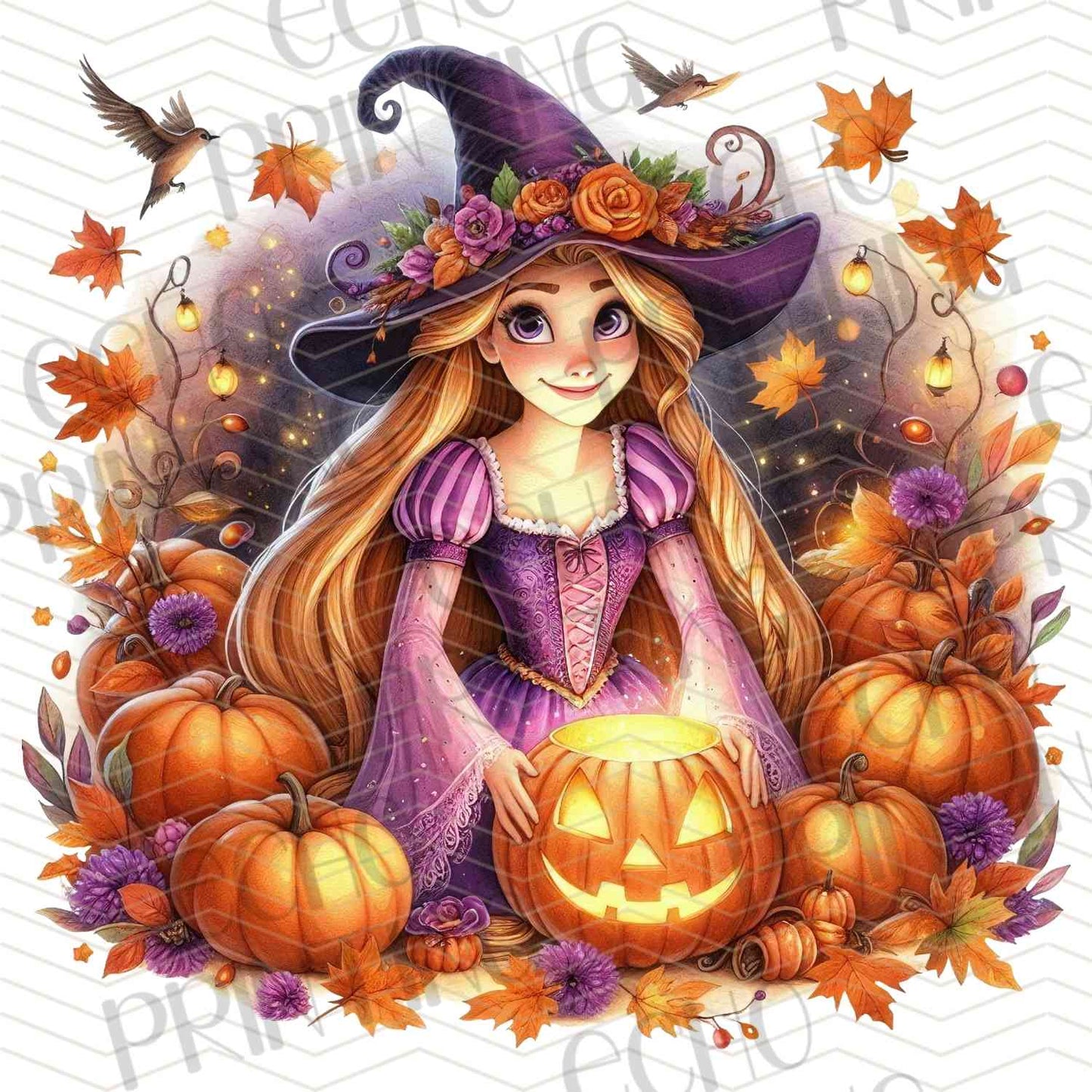 HLW 1102 – YELLOW WITCH GIRL WITH PUMPKINS