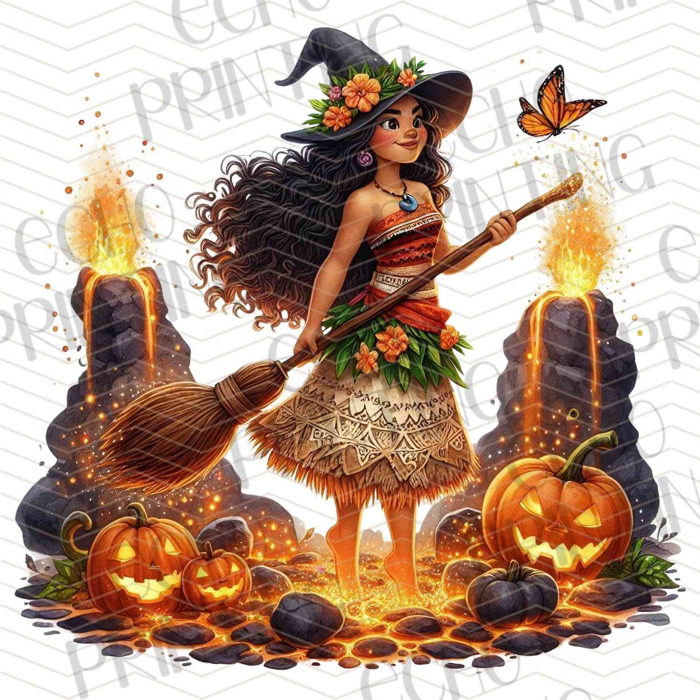 HLW 1107 – BROWN DRESS WITCH GIRL WITH PUMPKINS