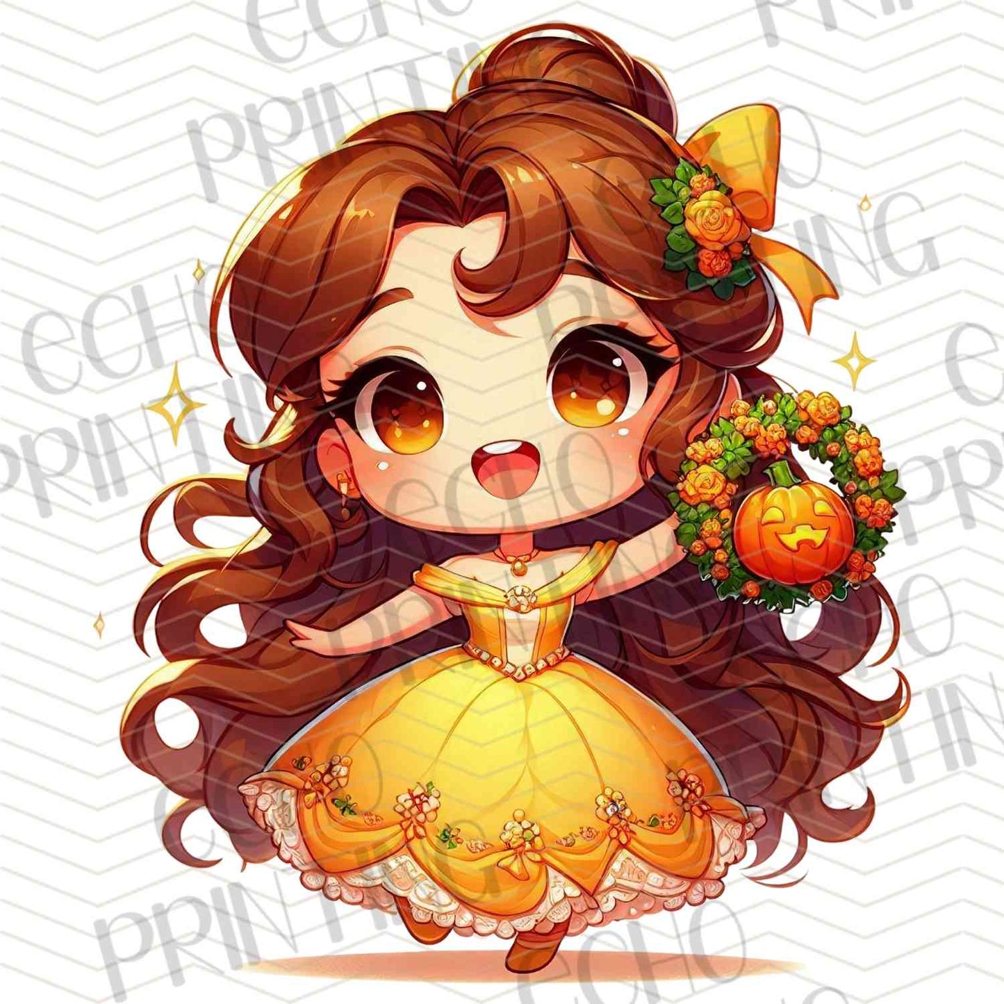 HLW 1113 – YELLOW DRESS GIRL WITH PUMPKIN