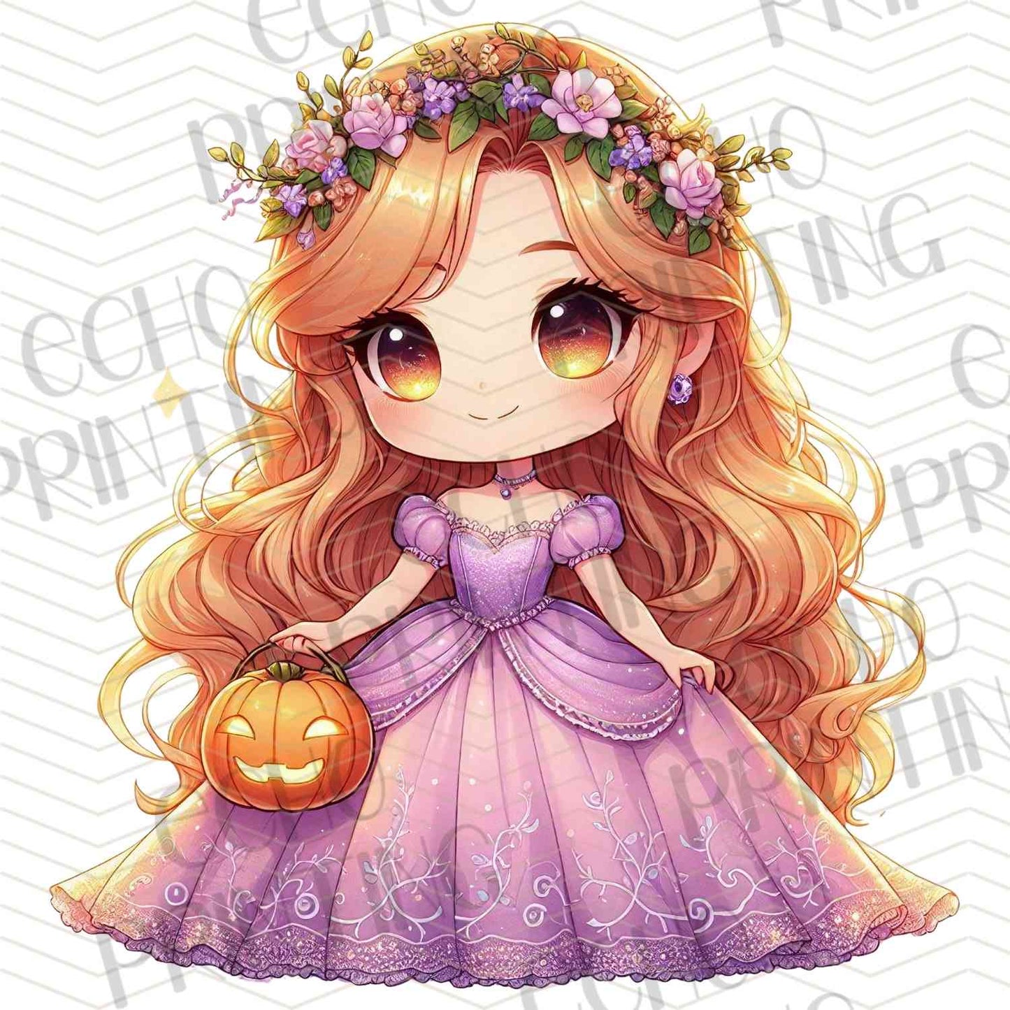 HLW 1120 - PURPLE DRESS BLONDE GIRL WITH FLOWER CROWN
